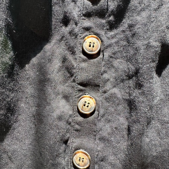 Reformation Thelma Black Button-Front linen Midi Dress - Picture 3 of 8